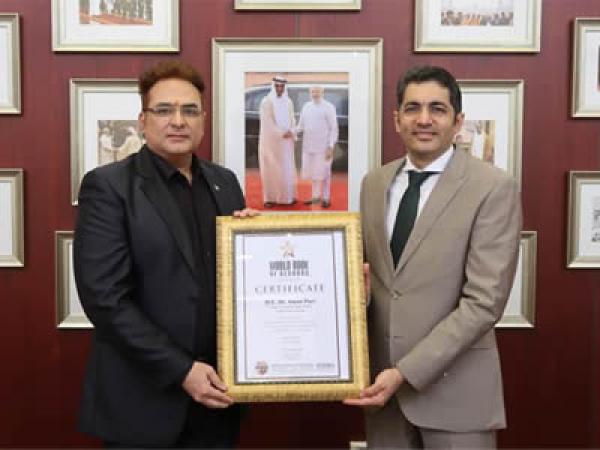 Dr. Aman Puri (Consul General of India, Dubai, UAE) gets felicitated by World Book of Records - London